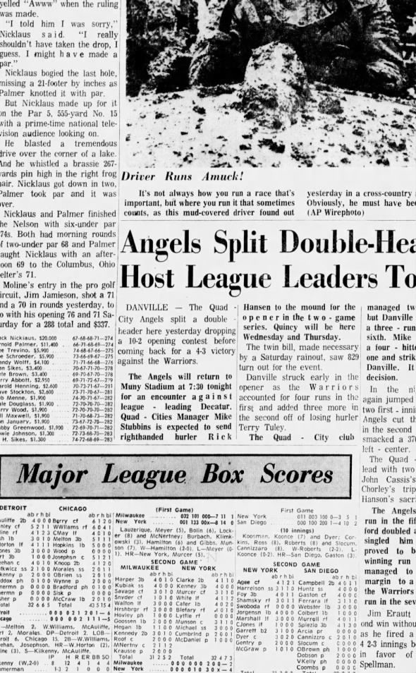 Don Bitner Wins Season Opener Moline 1970